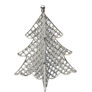 Home Interiors Crystal and Metal Christmas Tree Cover Over Battery  Candle NEW